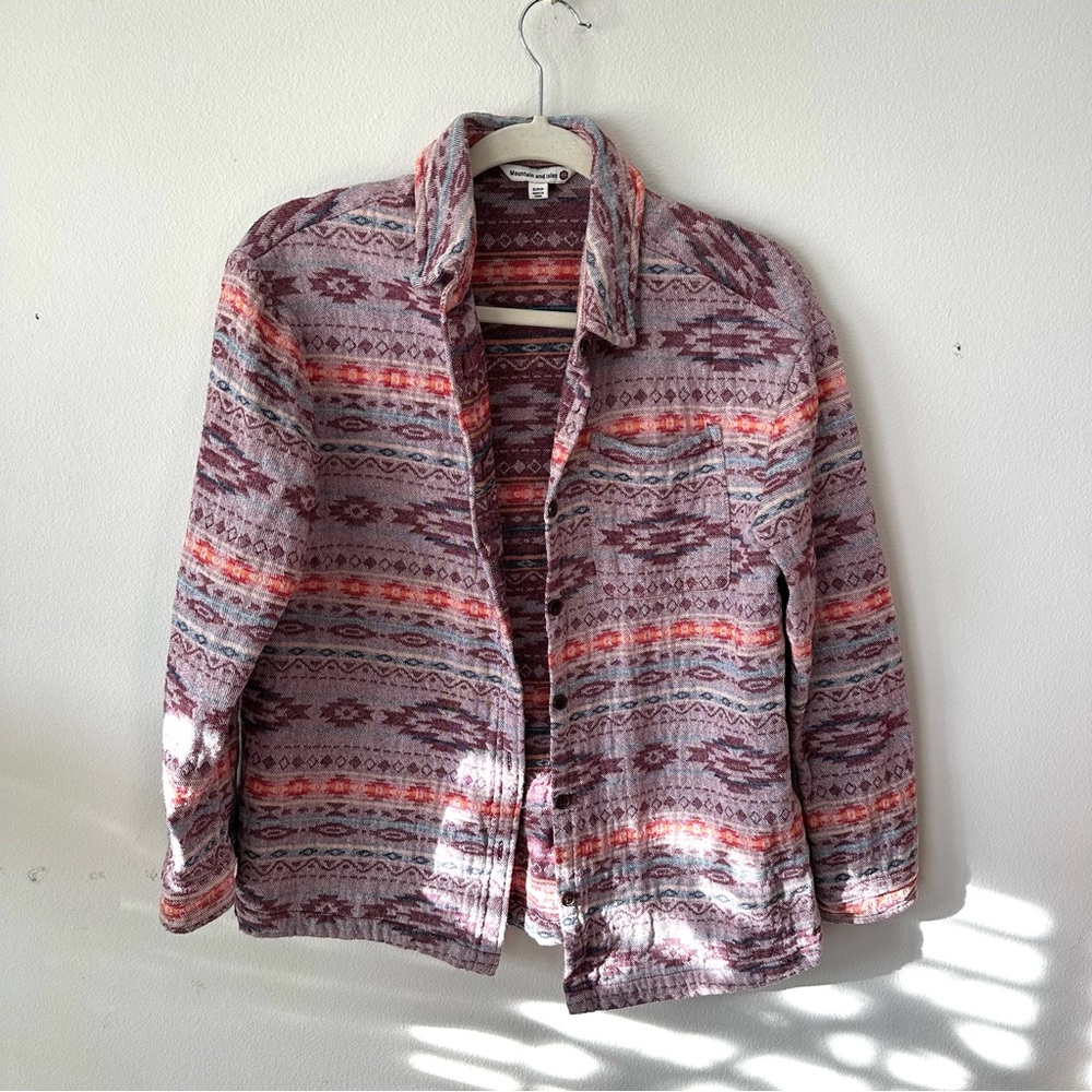 Mountain and Isles Flannel Aztec Button Down